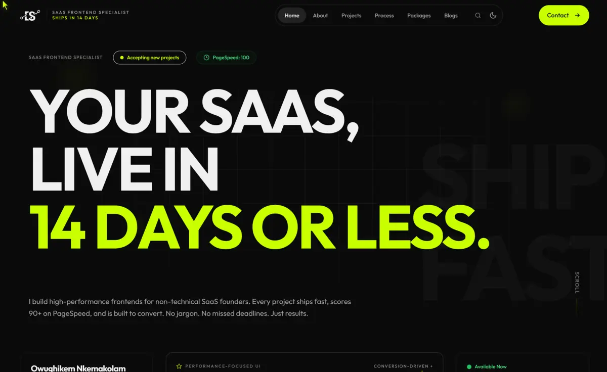 DevSammy — Performance-First Developer Portfolio